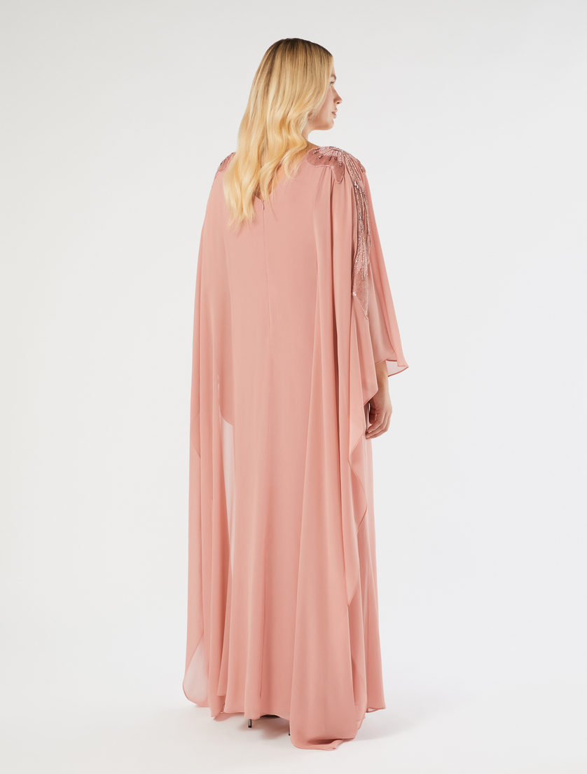 Embroidered silk georgette dress - ANTIQUE ROSE - Marina Rinaldi - 4