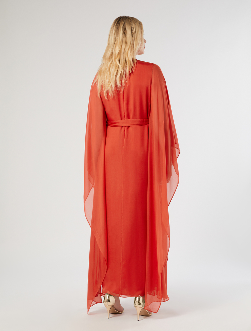Silk chiffon kaftan dress - RUST - Marina Rinaldi - 4
