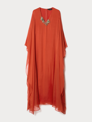 Silk chiffon kaftan dress - Marina Rinaldi