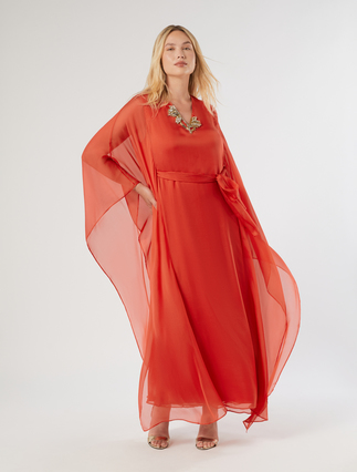 Silk chiffon kaftan dress - Marina Rinaldi