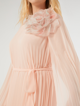 Pleated georgette dress - PINK - Marina Rinaldi - 5