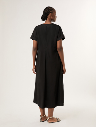 Cotton poplin dress - BLACK - Marina Rinaldi - 4