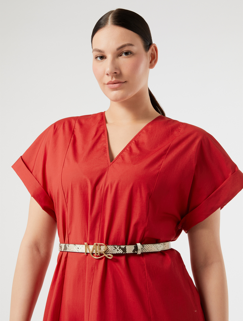 Cotton poplin dress - CHERRY - Marina Rinaldi - 5