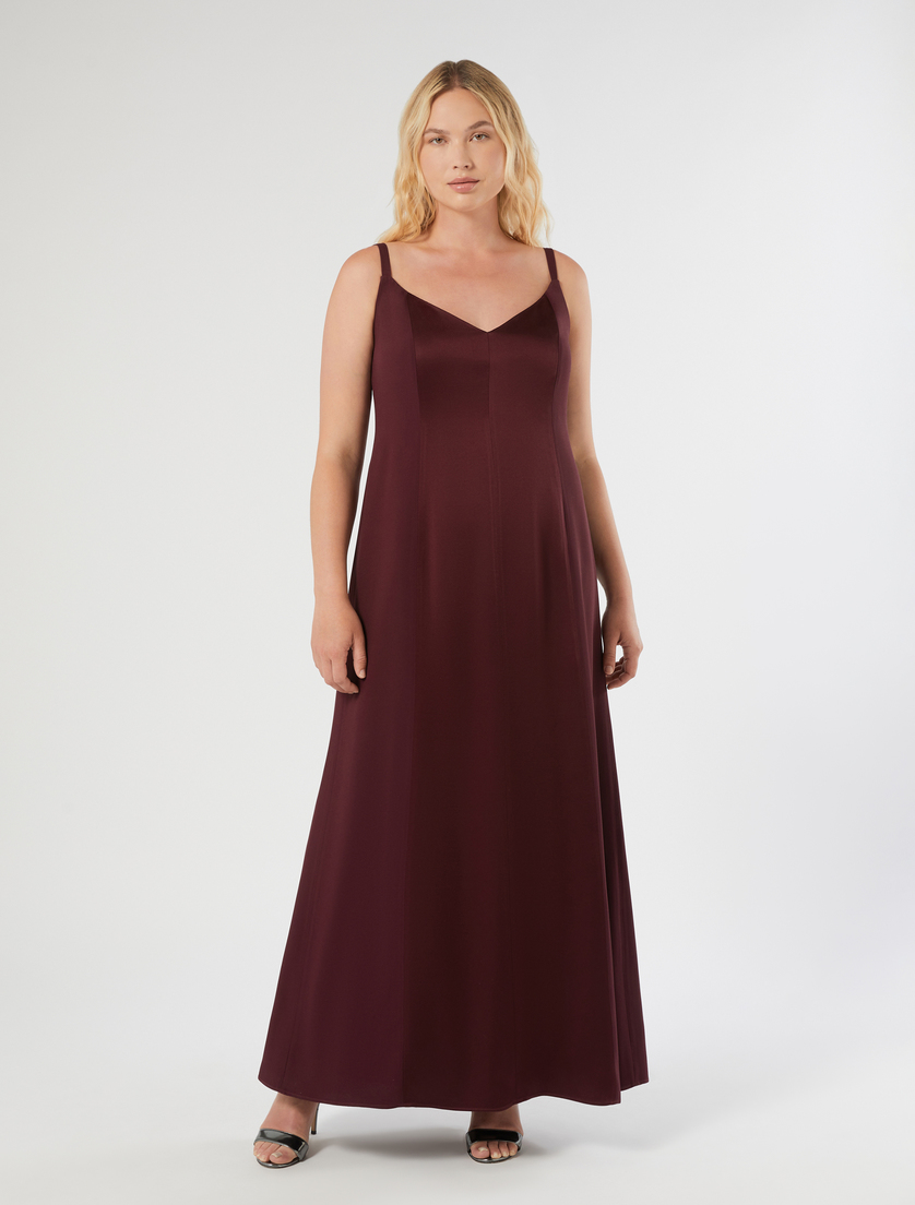 Crepe envers satin dress - RED PURPLE - Marina Rinaldi - 3