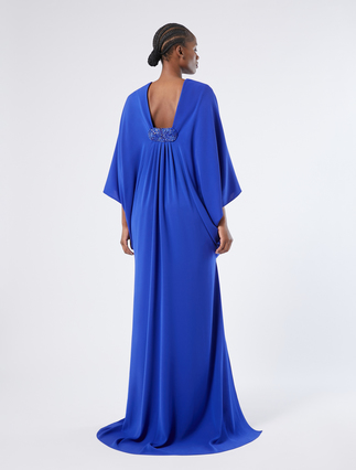 Besticktes Kleid aus Krepp-Cady - LICHTBLAU - Marina Rinaldi - 4