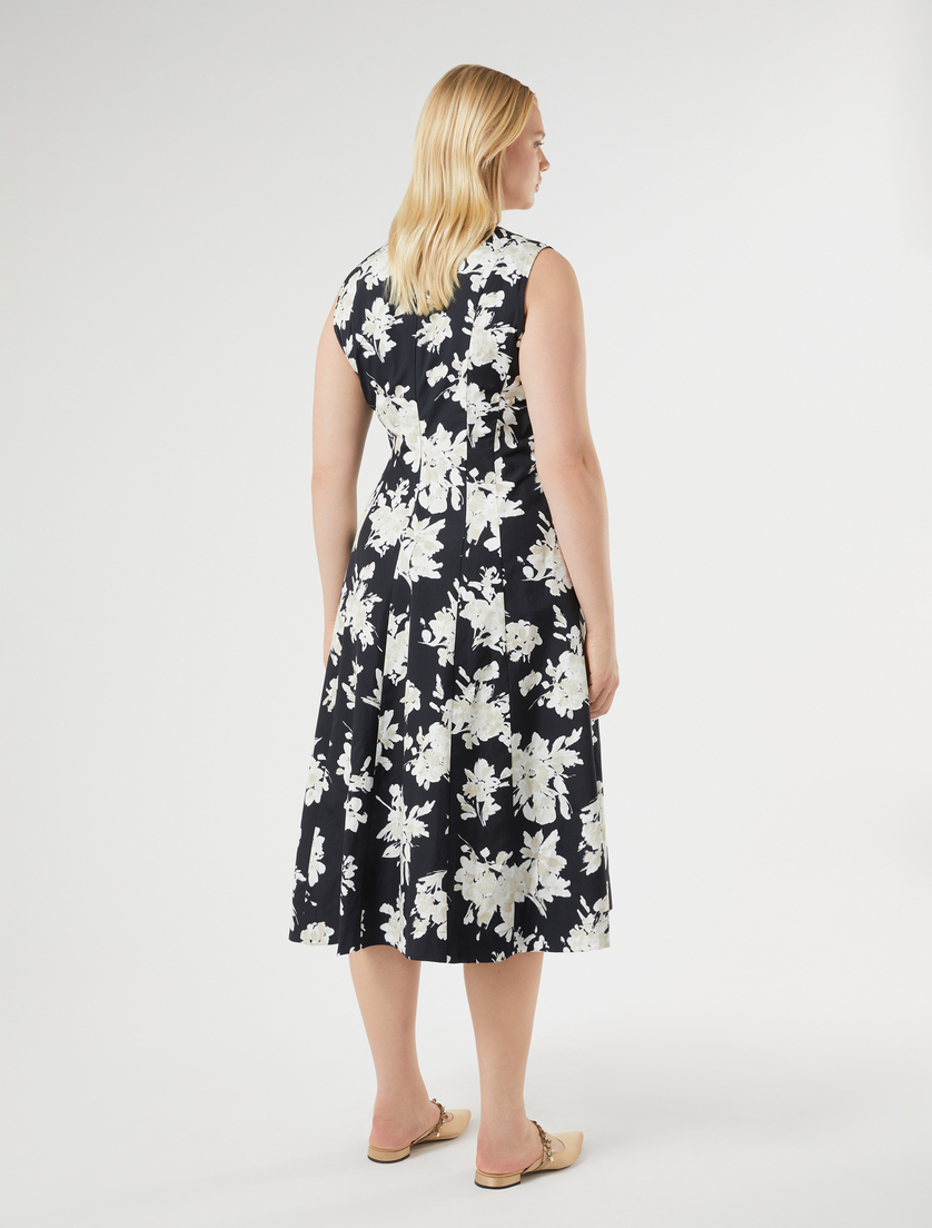 Cotton poplin dress - BLACK - Marina Rinaldi - 4