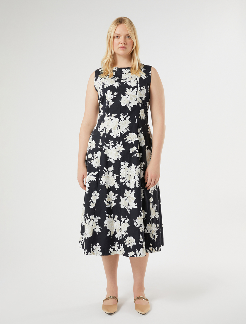 Cotton poplin dress - BLACK - Marina Rinaldi - 3