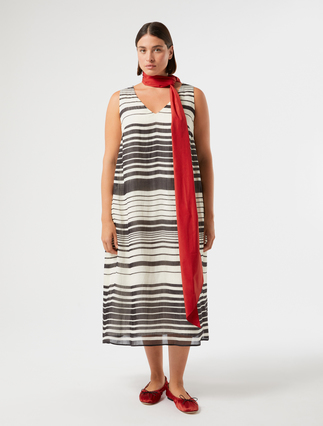 Kleid aus Ramie-Canvas - WEISS