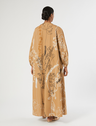 Printed poplin dress - CAMEL - Marina Rinaldi - 4