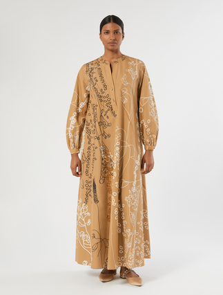 Printed poplin dress - CAMEL - Marina Rinaldi - 3