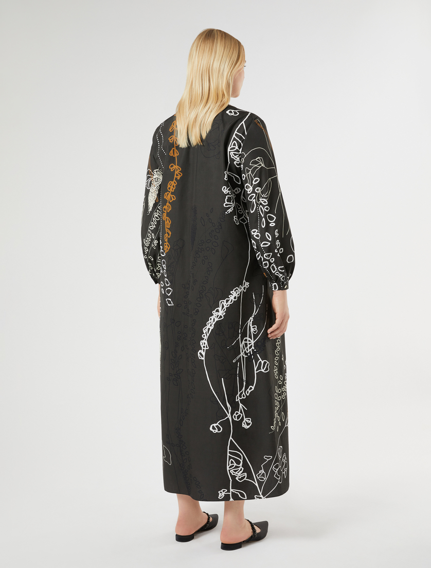 Kleid aus bedruckter Popeline - SCHWARZ - Marina Rinaldi - 4