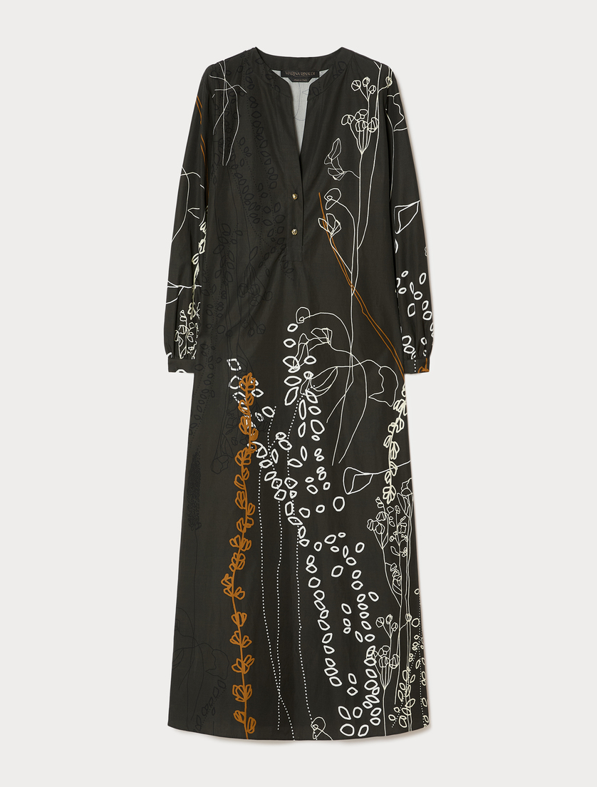 Kleid aus bedruckter Popeline - SCHWARZ - Marina Rinaldi