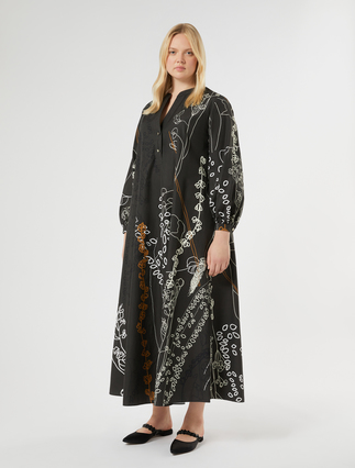 Printed poplin dress - BLACK - Marina Rinaldi - 3