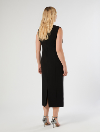 Embroidered cady dress - BLACK - Marina Rinaldi - 4