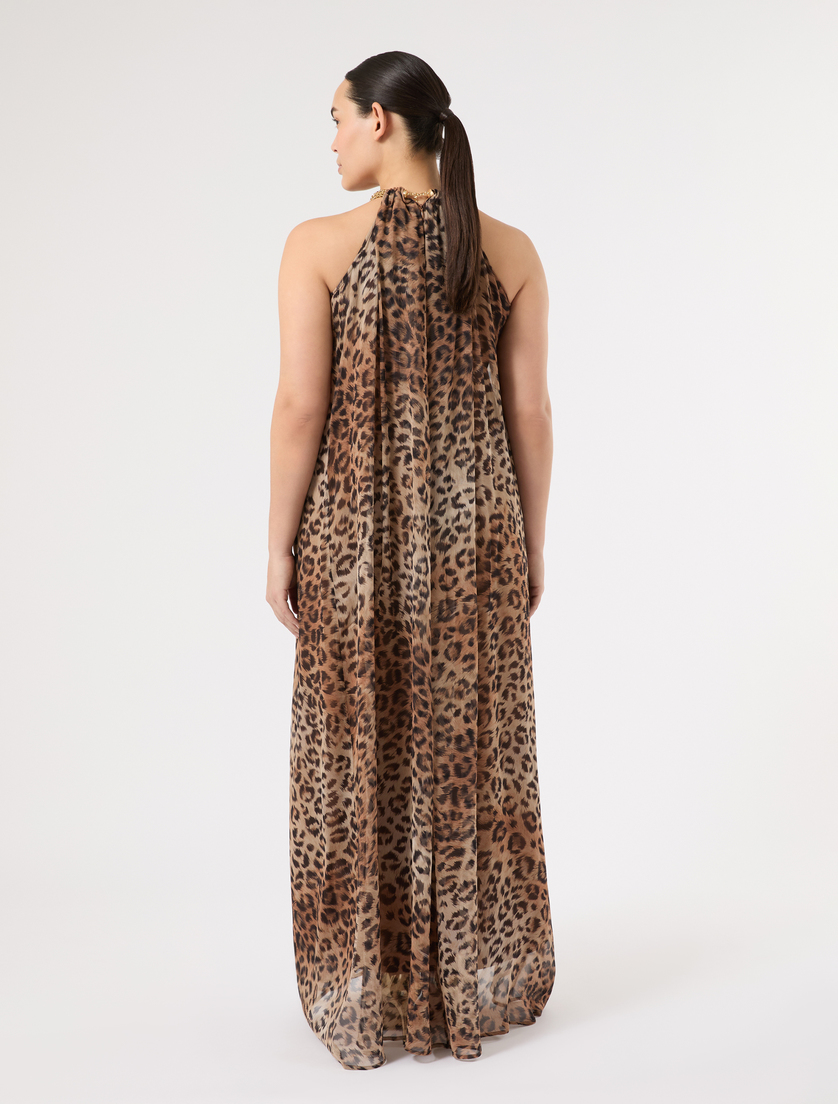 Kleid aus Seiden-Georgette - BRAUN - Marina Rinaldi - 4