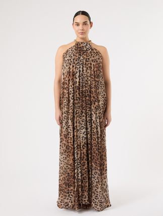 Kleid aus Seiden-Georgette - BRAUN - Marina Rinaldi - 3