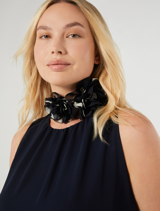 Crepe georgette dress - MIDNIGHTBLUE - Marina Rinaldi - 5