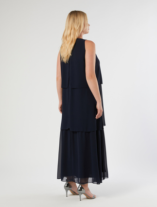 Crepe georgette dress - MIDNIGHTBLUE - Marina Rinaldi - 4