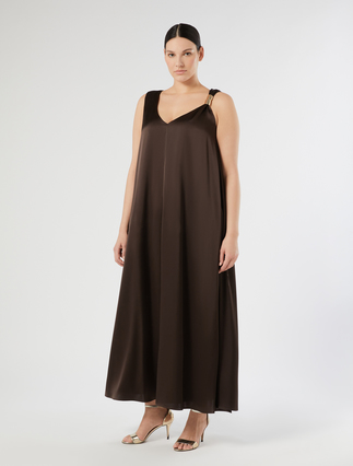 Kleid aus Satin - DUNKELBRAUN - Marina Rinaldi - 3