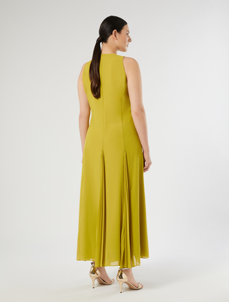 Macramé and rhinestone-adorned cady dress - OLIVE GREEN - Marina Rinaldi - 4