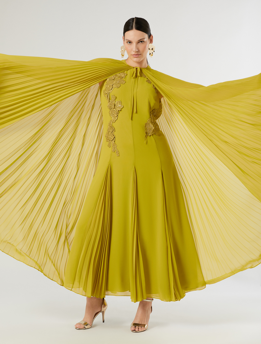 Kleid aus Cady mit Makramee und Strass - Marina Rinaldi