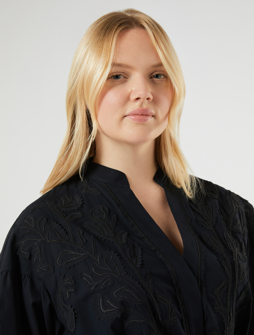 Robe en popeline de coton biologique - NOIR - Marina Rinaldi - 5