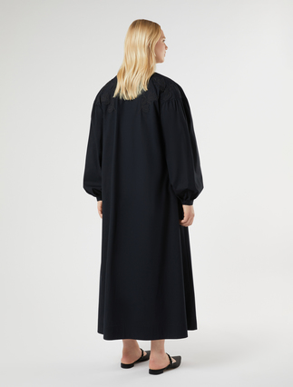 Organic cotton poplin dress - BLACK - Marina Rinaldi - 4