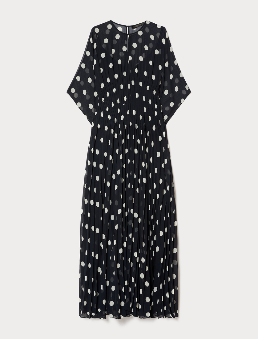 Abito lungo in georgette a pois - BLU MARINO - Marina Rinaldi