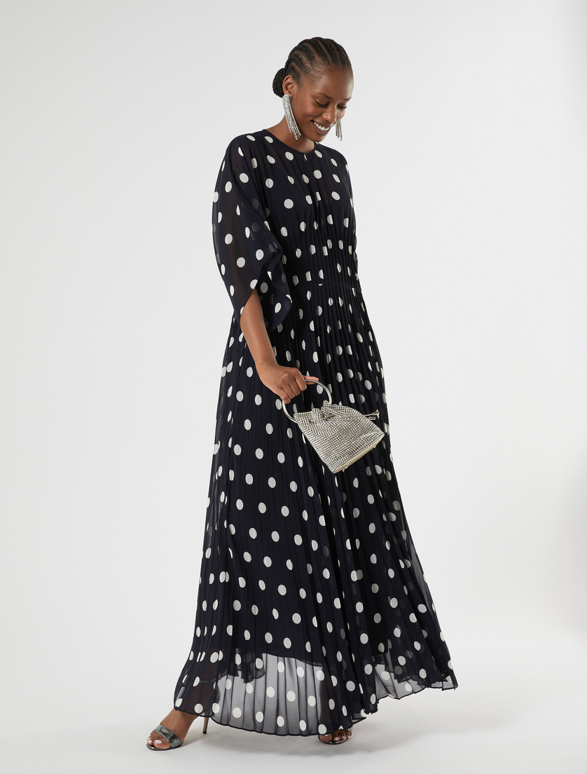 Abito lungo in georgette a pois - Marina Rinaldi