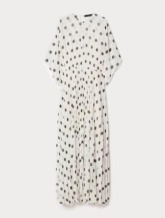 Long polka dot-patterned georgette dress - Marina Rinaldi