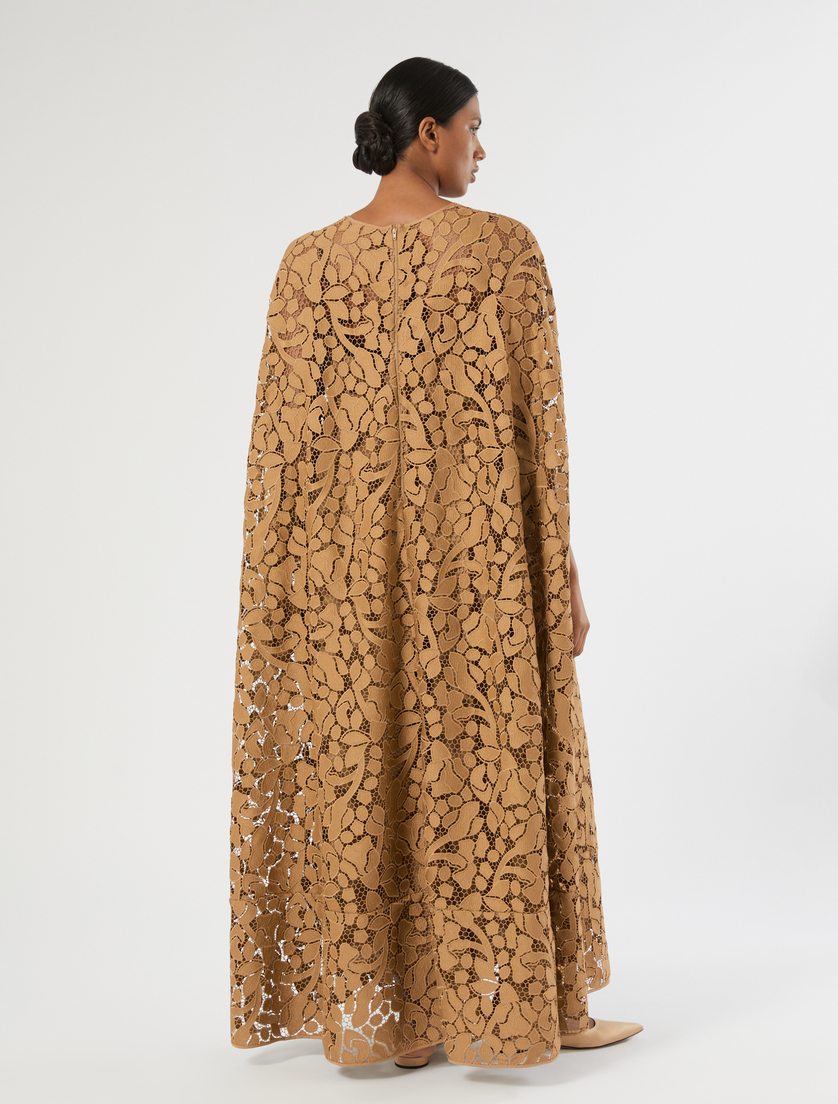 Abito lungo in pizzo macramè - CAMMELLO - Marina Rinaldi - 4