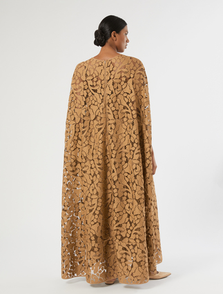 Macramé lace long dress - CAMEL - Marina Rinaldi - 4