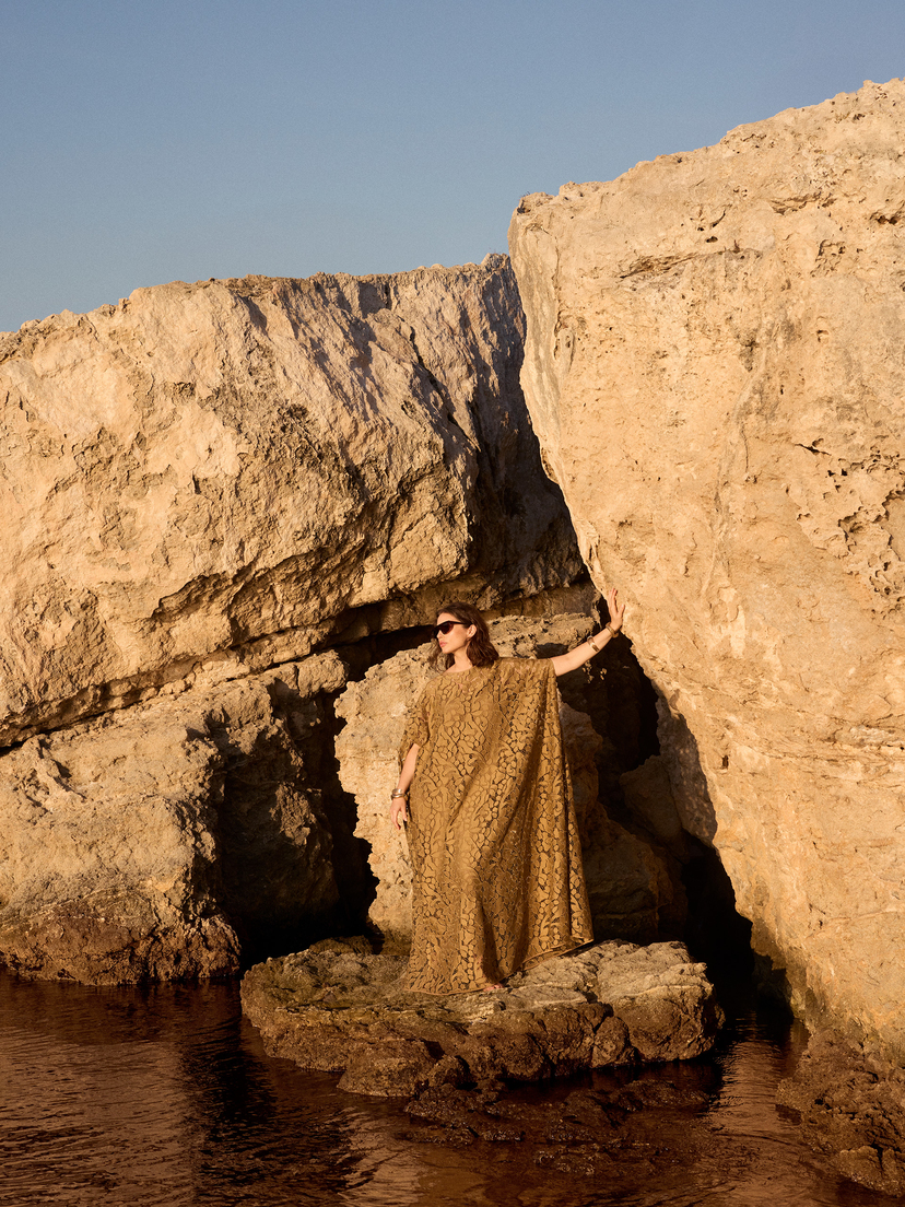 Abito lungo in pizzo macramè - Marina Rinaldi