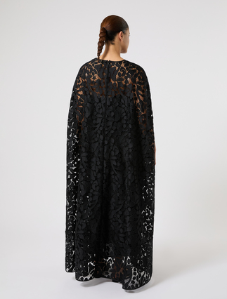 Macramé lace long dress - BLACK - Marina Rinaldi - 4