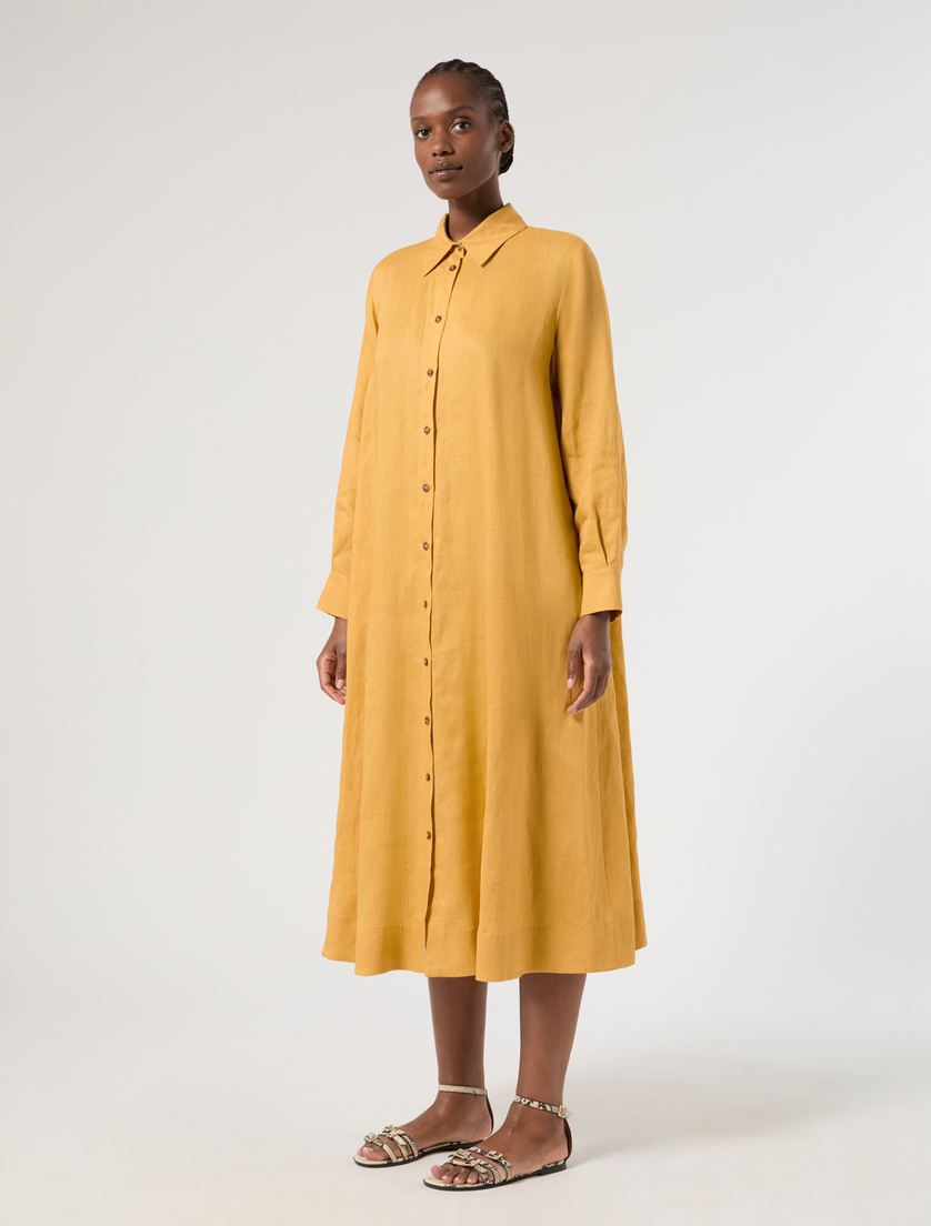 Linen canvas shirt dress - HONEY - Marina Rinaldi - 3