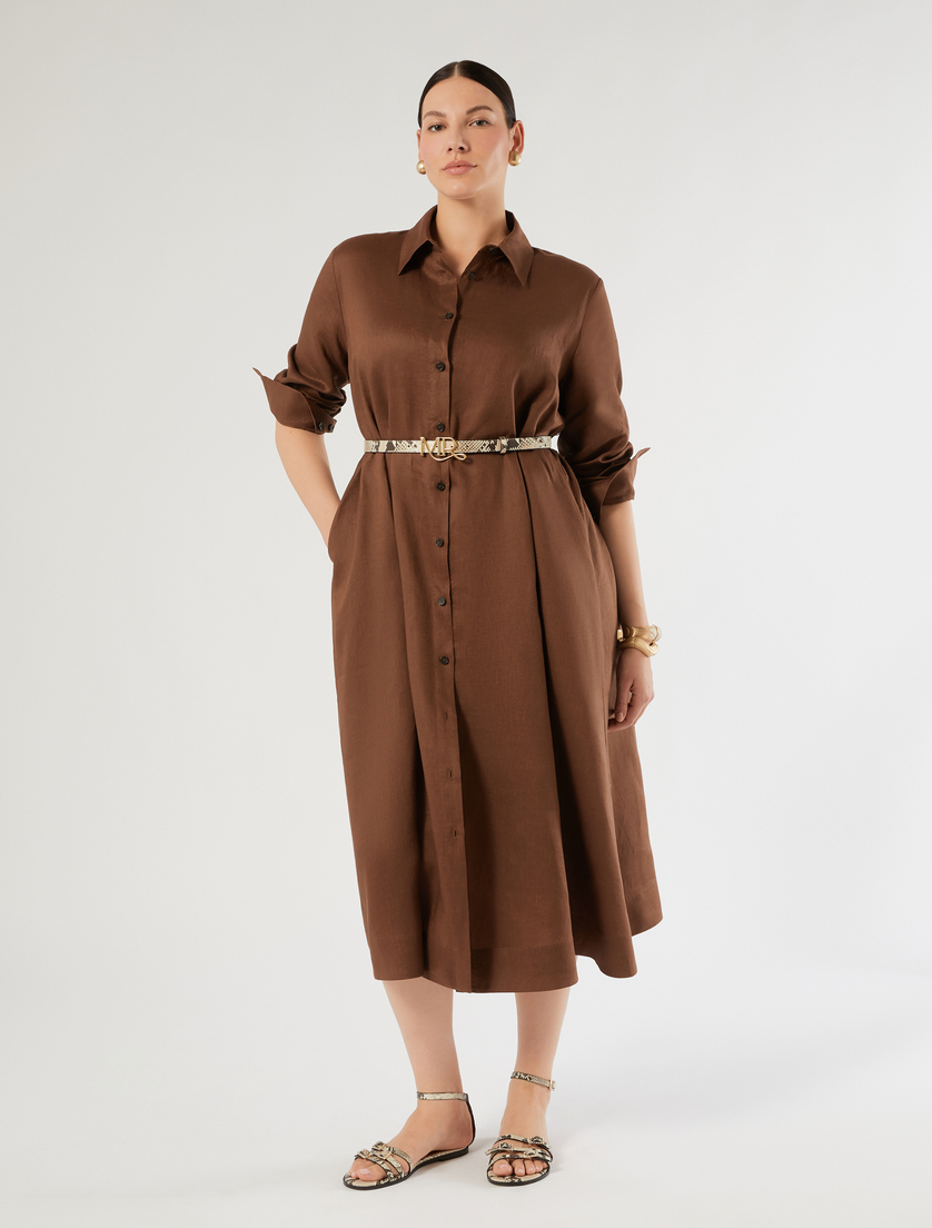 Hemdblusenkleid aus Leinen - Marina Rinaldi