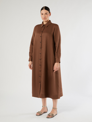 Linen canvas shirt dress - COCOA - Marina Rinaldi - 3