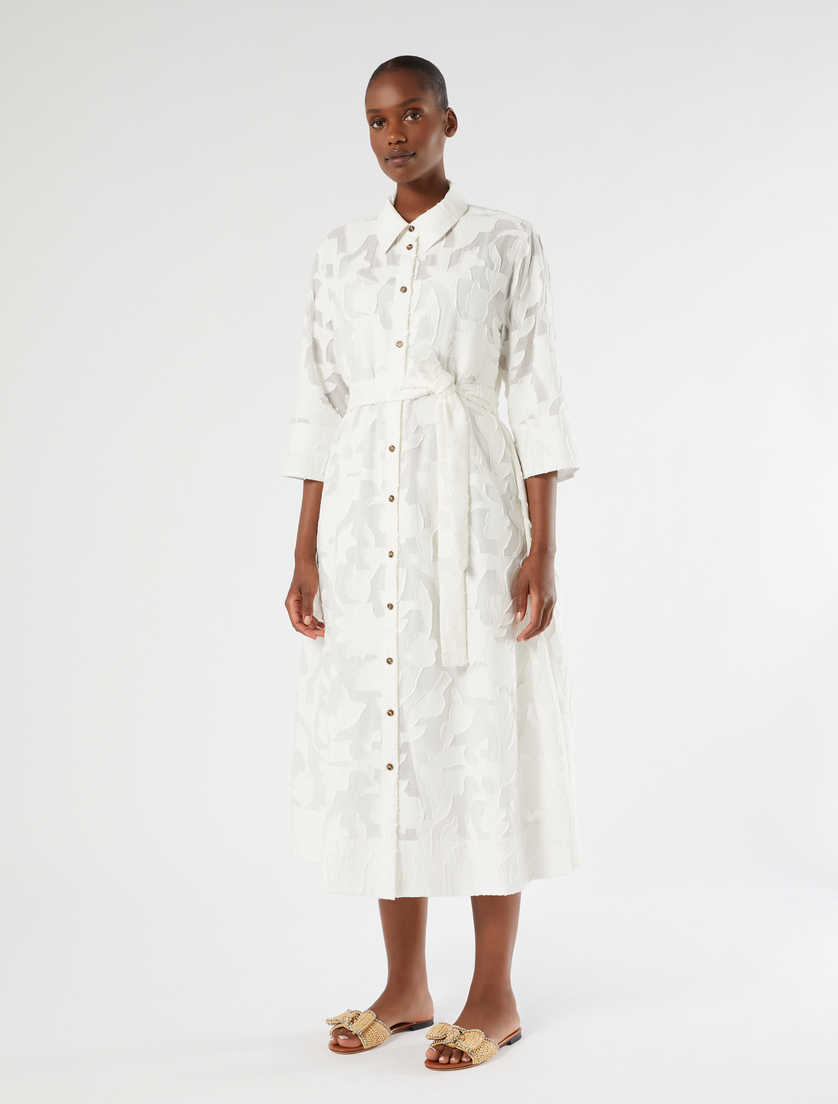 Fil coupé shirt dress - WHITE - Marina Rinaldi - 3