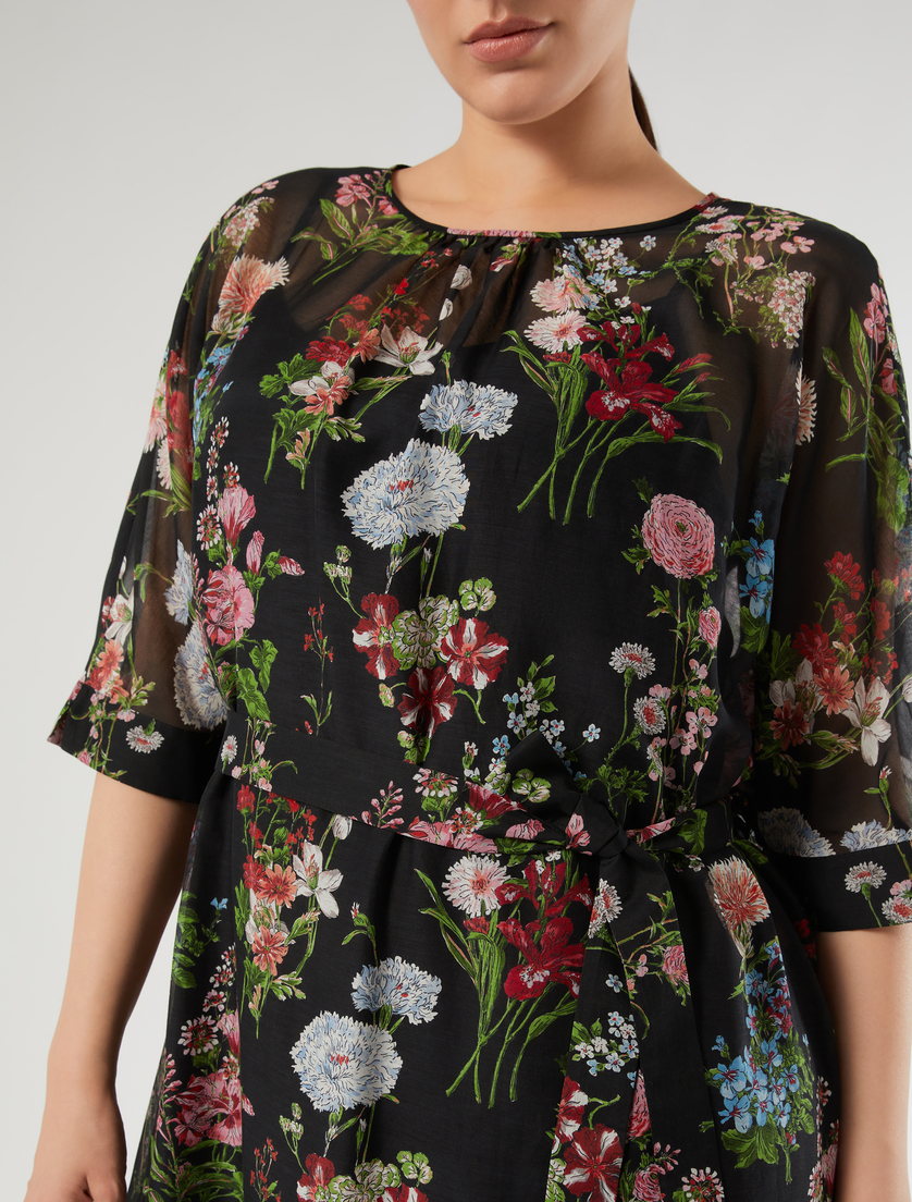 Silk voile dress - BLACK - Marina Rinaldi - 5