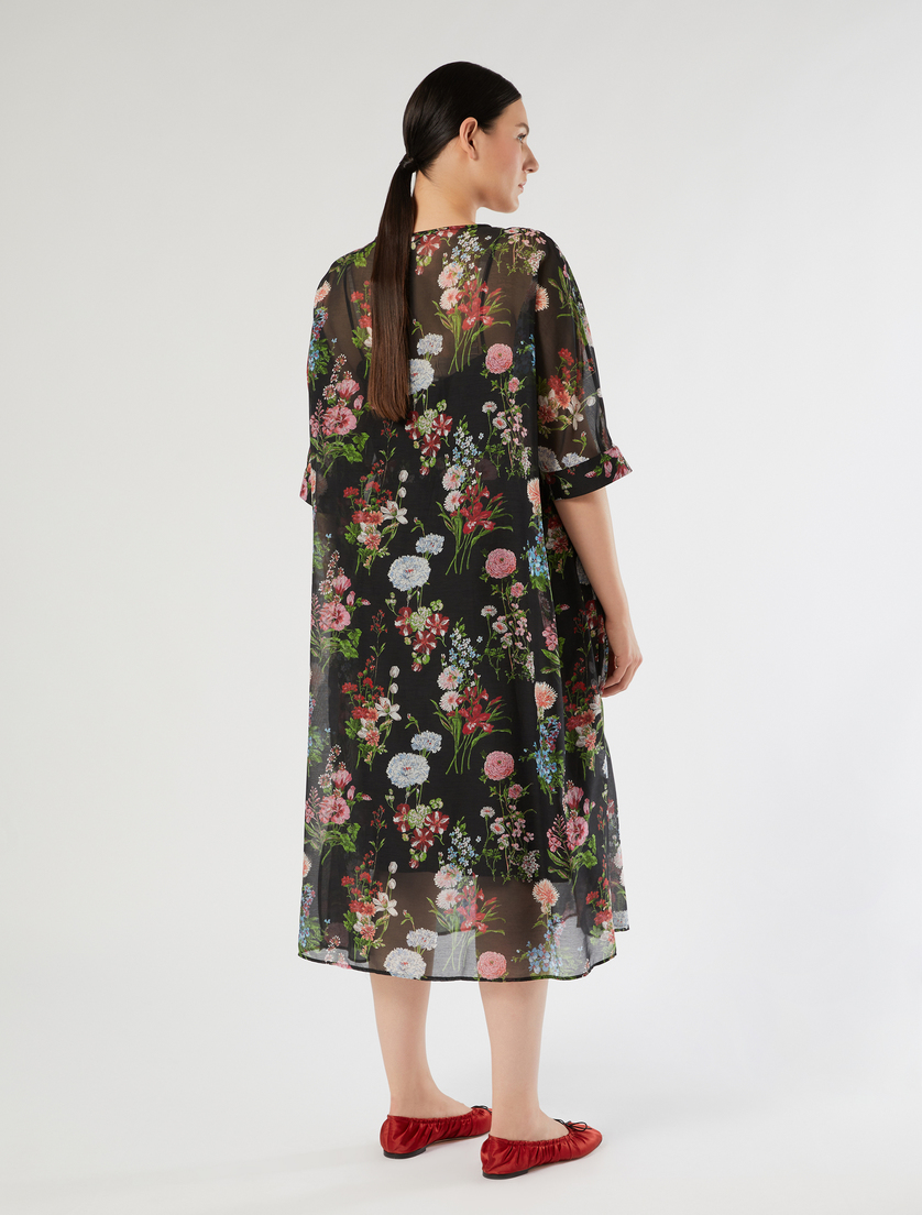 Silk voile dress - BLACK - Marina Rinaldi - 4