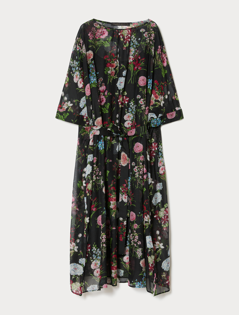 Silk voile dress - BLACK - Marina Rinaldi