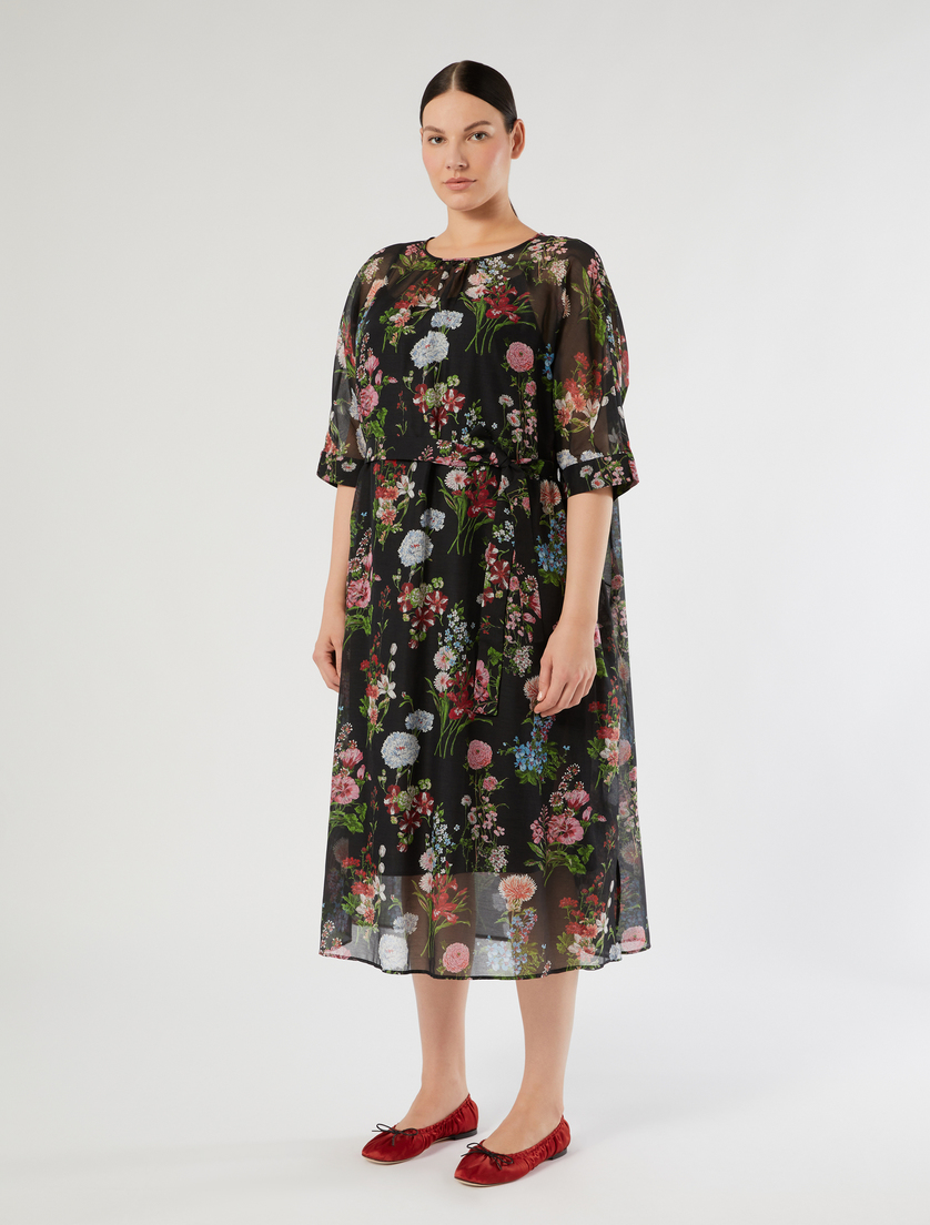 Silk voile dress - BLACK - Marina Rinaldi - 3