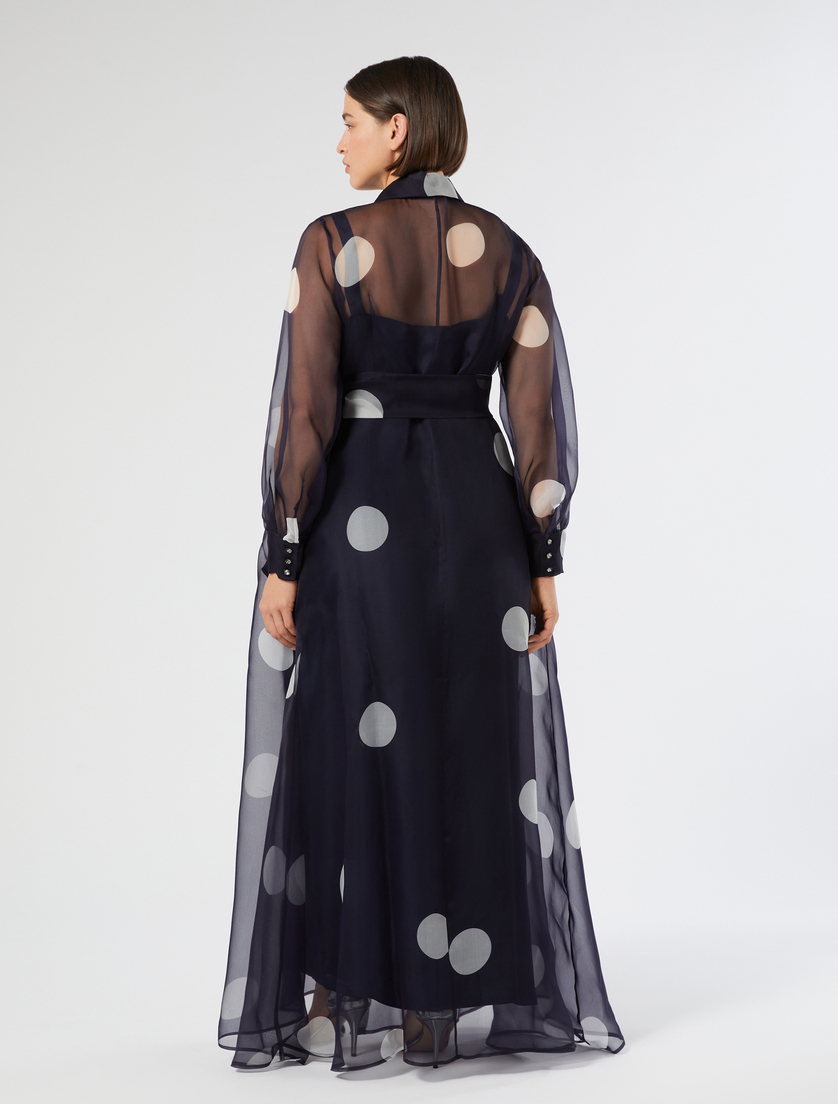 Abito chemisier in organza di seta - BLU MARINO - Marina Rinaldi - 4