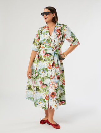 Abito doppiopetto in popeline - Marina Rinaldi