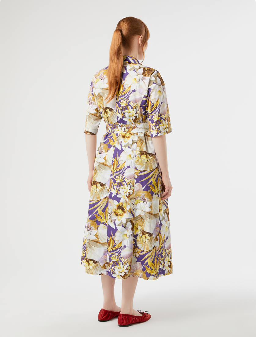 Robe à double boutonnage en popeline - VIOLET - Marina Rinaldi - 4