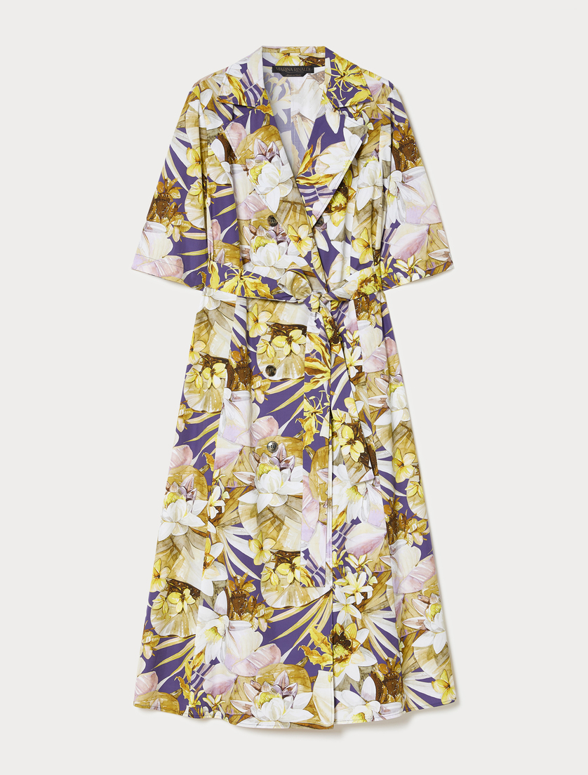 Robe à double boutonnage en popeline - VIOLET - Marina Rinaldi