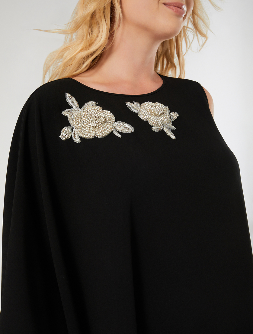 Asymmetrical cady dress - BLACK - Marina Rinaldi - 5