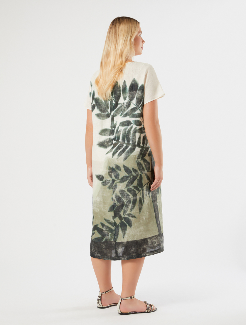 Linen canvas dress - OLIVE GREEN - Marina Rinaldi - 4