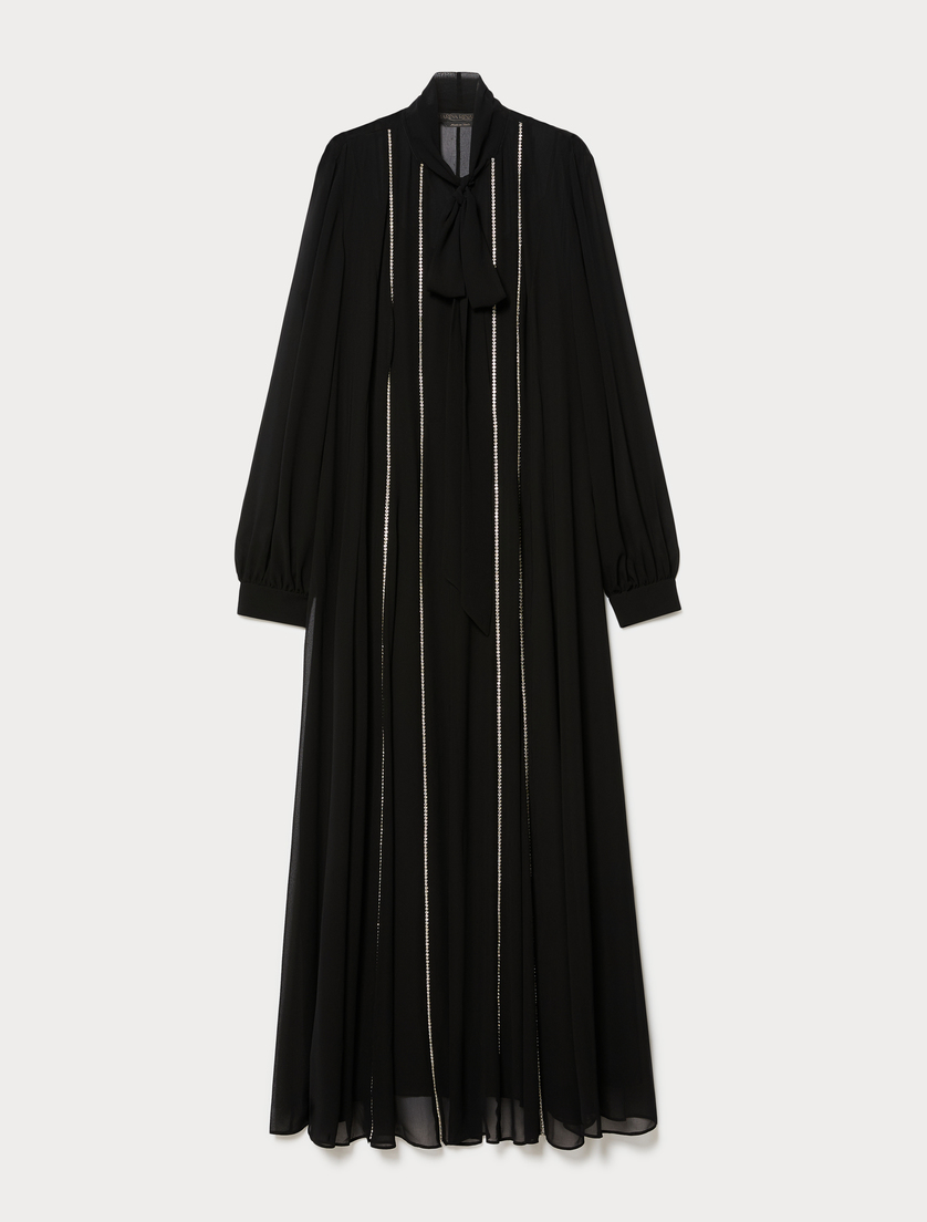 Rhinestone-adorned shirt dress - BLACK - Marina Rinaldi