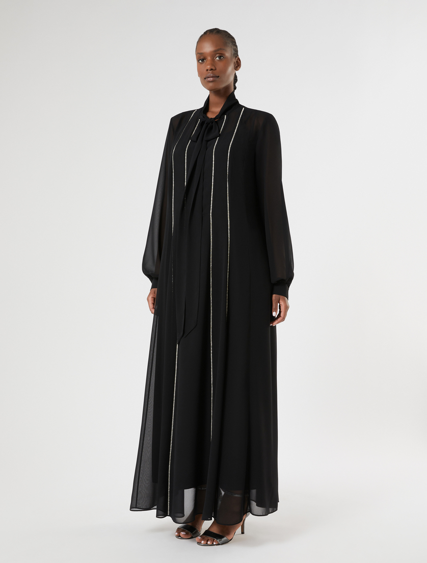 Rhinestone-adorned shirt dress - BLACK - Marina Rinaldi - 3